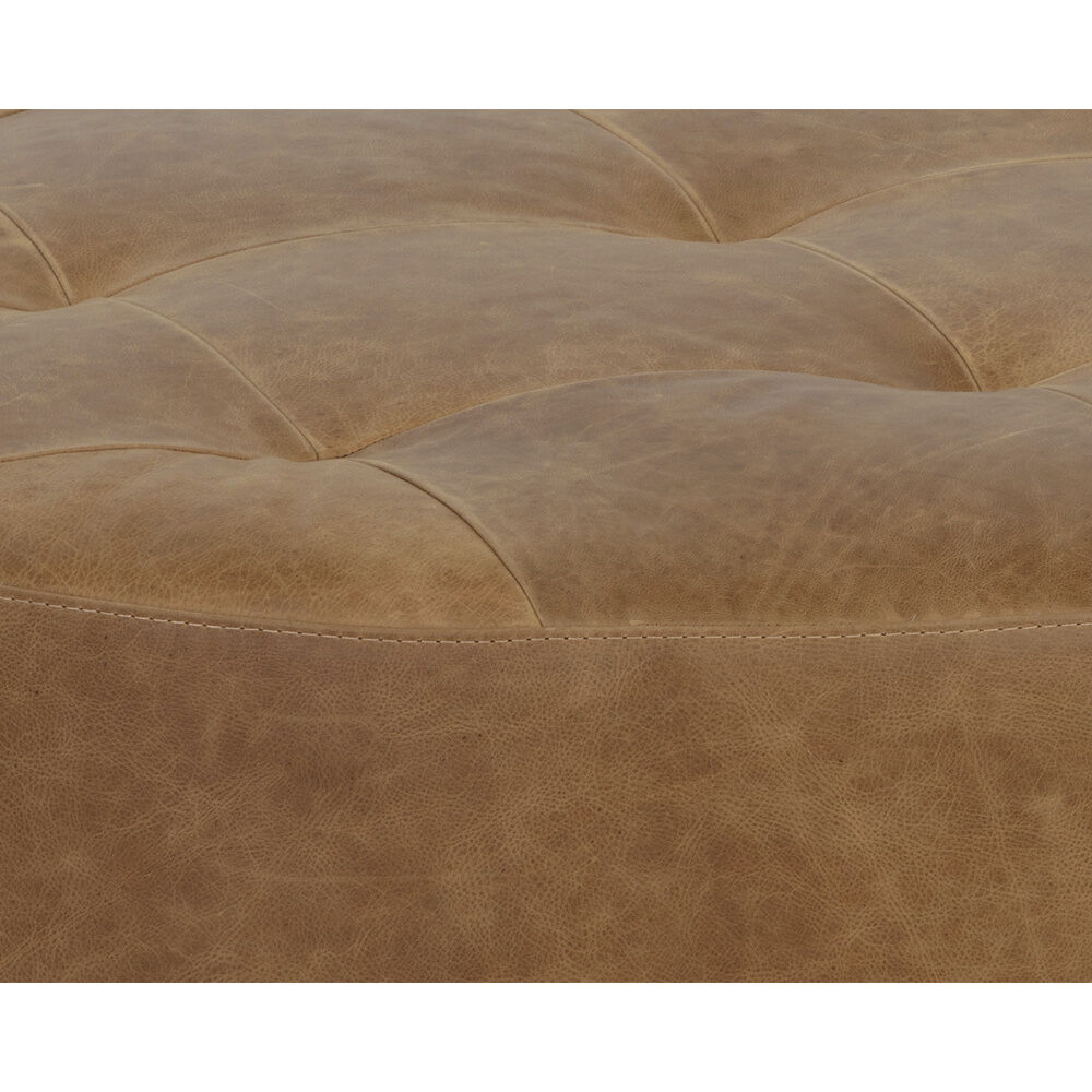 Nilda 16 inch Camel Leather Ottoman